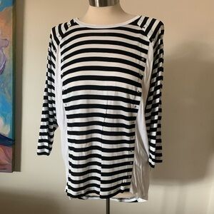 NWT Michael Kors Navy/White Striped Top M